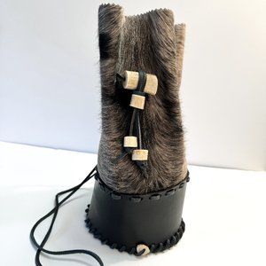 Hand made custom cowhide bucket bag